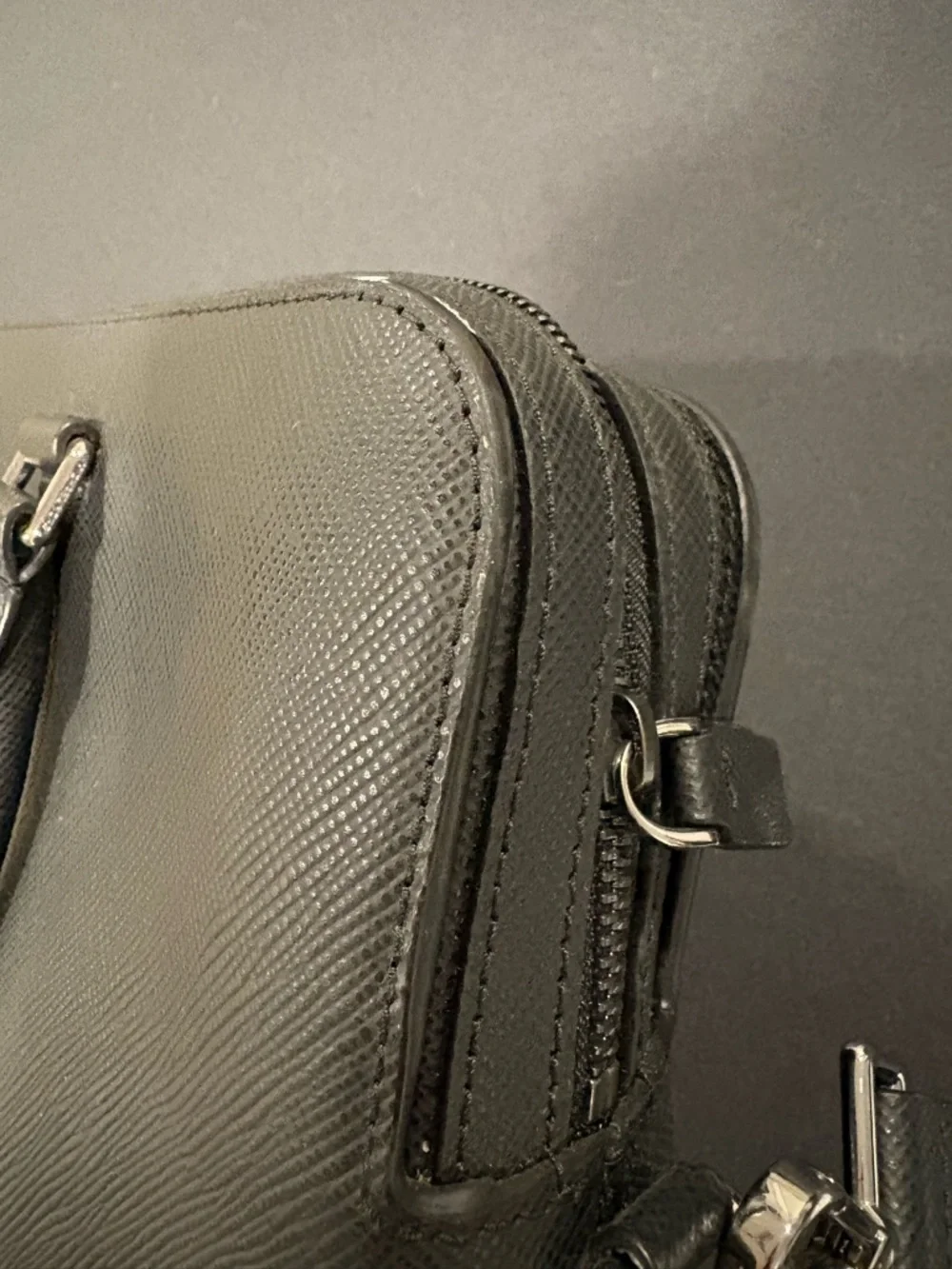 Michael Kors Black Saffiano Leather Briefcase with Shoulder Strap